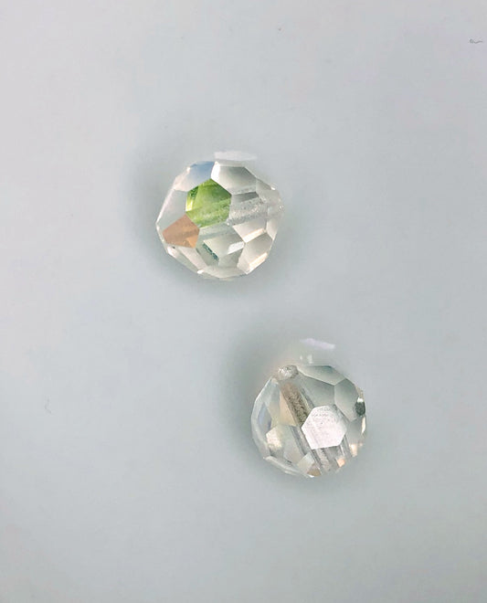 AB Crystal Faceted Round Glass Beads, 7 mm - 2 Beads