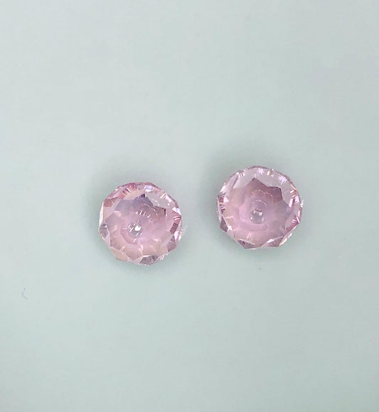 Perles de verre Rondel à facettes en cristal rose clair, 5 x 8 mm - 2 perles