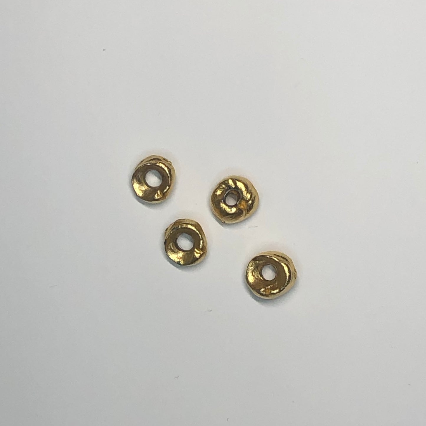 Vintage zlaté fóliové korálky, 8 x 5 mm - 4 korálky