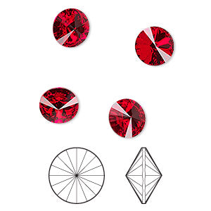 Swarovski Chaton 8,16 - 8,41 mm Faceted Light Siam Foil Back SS39 - 1 kus