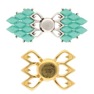 Fermoir magnétique Cymbal™ Fylakopi III GemDuo, 23,6 x 16,8 mm, plaqué or 24 carats, plaqué argent antique, plaqué laiton antique ou plaqué or rose - 1 fermoir