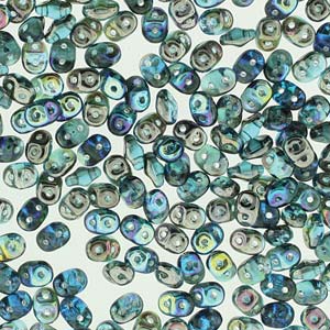 Matubo Superduo 2,5 x 5 mm 60020-98537 Aqua Graphite Rainbow Beads - 5 nebo 10 g
