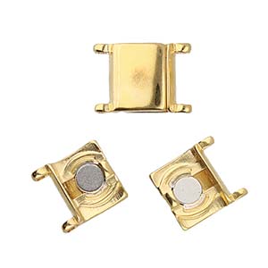 Cymbal™ Axos II  11/0 Delica Magnetic Clasp, 17.3 x 9.4 mm, 24k Gold Plate, Antique Silver Plated or Antique Brass Plated - 1 Clasp