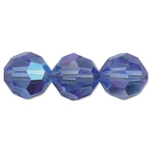 Swarovski Crystal 5000 Sapphire AB Fasetované kulaté korálky, 3 mm - 24 korálků