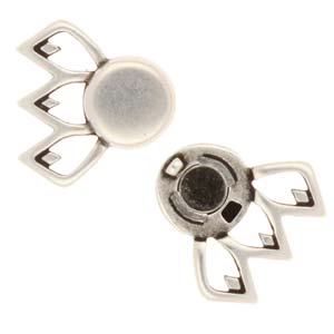 Cymbal™ Fylakopi III GemDuo Magnetic Clasp, 23.6 x 16.8 mm, Antique Silver Plated - 1 Clasp