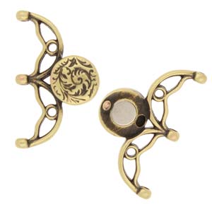 Cymbal™ Volakas III 8/0 Fermoir magnétique plaqué laiton antique, 24,3 x 27,6 mm - 1 fermoir