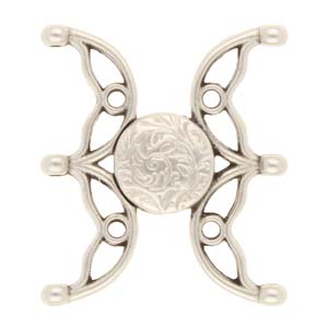 Cymbal™ Volakas III 8/0 Fermoir magnétique plaqué argent antique, 24,3 x 27,6 mm - 1 fermoir