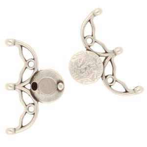 Cymbal™ Volakas III 8/0 Antique Silver Plated Magnetic Clasp, 24.3 x 27.6 mm - 1 Clasp