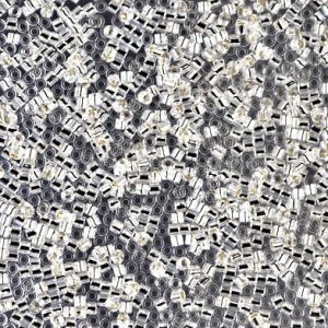 Miyuki Delica DBS41 / DBS041 15/0 stříbrný lemovaný křišťálový válec/tube korálky, 1, 2 nebo 5 g