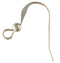 Sterling Silver 0,925 ploché ušní dráty z háčku, 22-Gauge 18 mm, 3 mm kulička, bez cívky – 1 pár