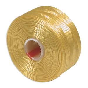 S-Lon D Tex45 Cordon de perles jaune doré/bobine de fil – 78 yards