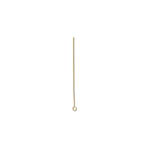 Gold Plated Eyepins 24-Gauge (0.020 in) 2-Inches - 24 Eyepins