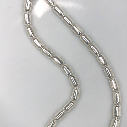 Perles en métal plaqué argent, 5 x 3 mm - 38 perles