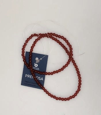 Preciosa Česká transparentní granátová červená kulaté skleněné korálky, 4 mm - 110 korálků