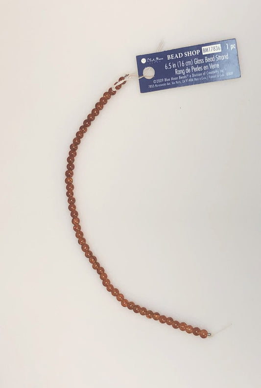 Blue Moon Transparent Topaz Brown Crackle Glass Round Beads, 3 mm - 50 Beads