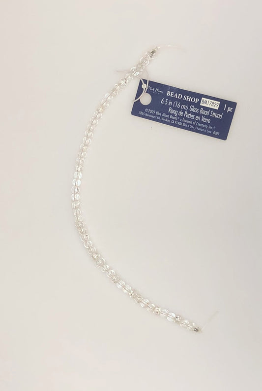 Průhledné skleněné kulaté korálky Blue Moon, 3 mm - 45 korálků