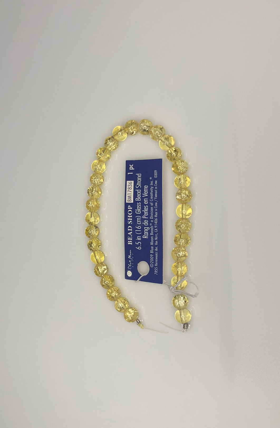 Blue Moon Transparent Very Light Topaz Brown Crackle Glass Round Beads, 6 mm - 31 Beads