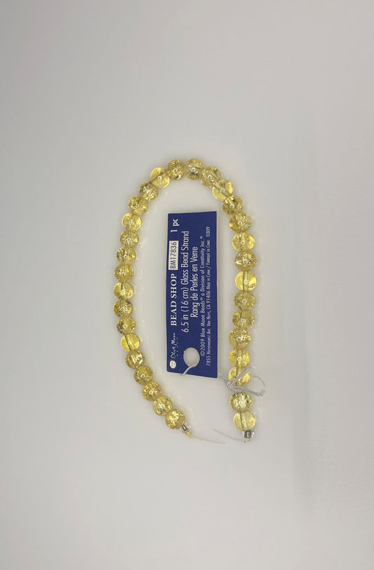 Blue Moon Perles rondes en verre craquelé marron topaze transparente très claire, 6 mm - 31 perles