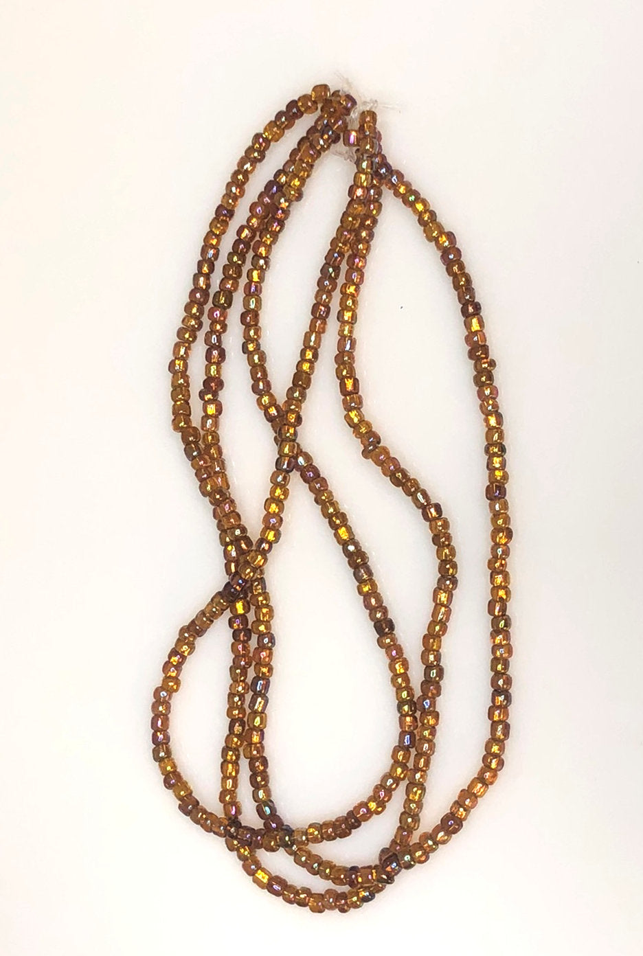 6/0 Transparent Topaz Brown AB Seed Beads - Three (3) 14-Inch Strands