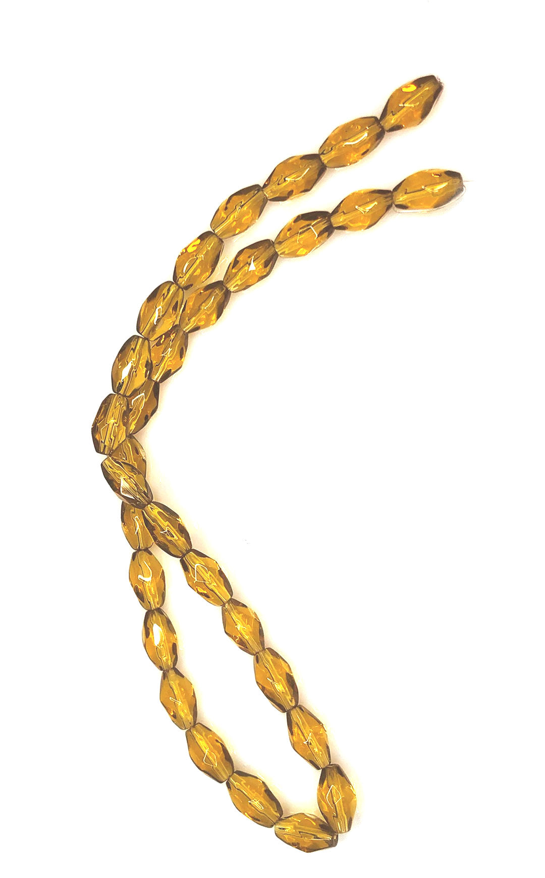 Topaze transparente / perles de verre ovales à facettes marron, 12 x 8 mm - brin de 12 pouces