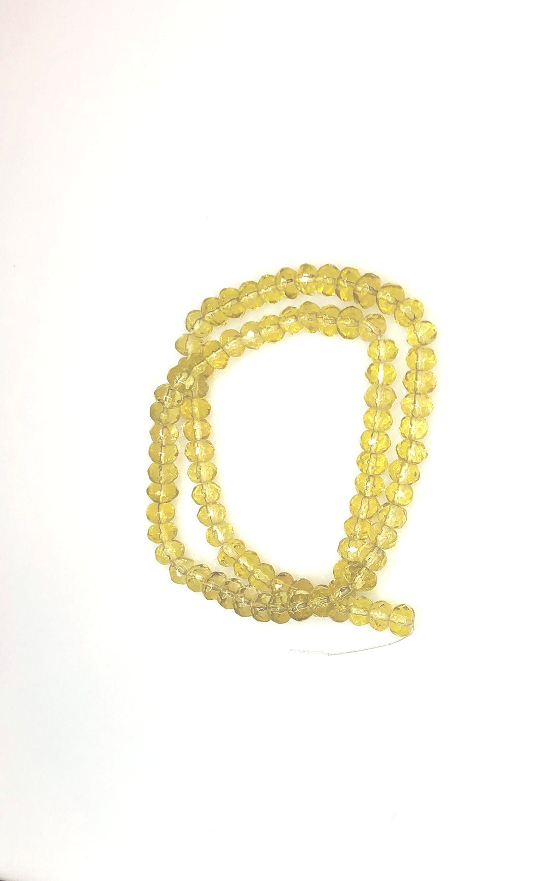 Transparentní velmi světlý topaz / hnědá fazetová rondelle skleněné korálky, 4 x 6 mm - 14palcový pramen