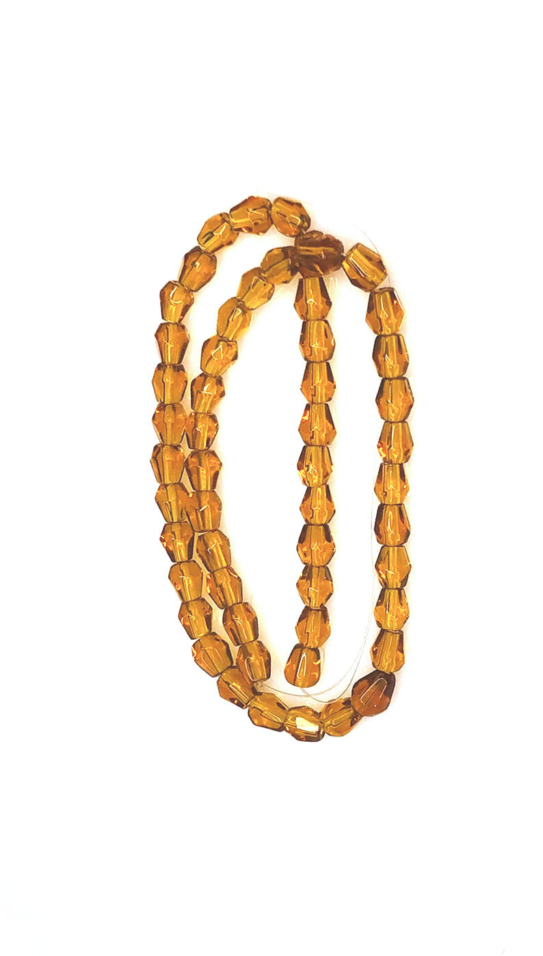 Topaze transparente/perles de verre à facettes marron en forme de larme, 8 x 6 mm - brin de 12 pouces
