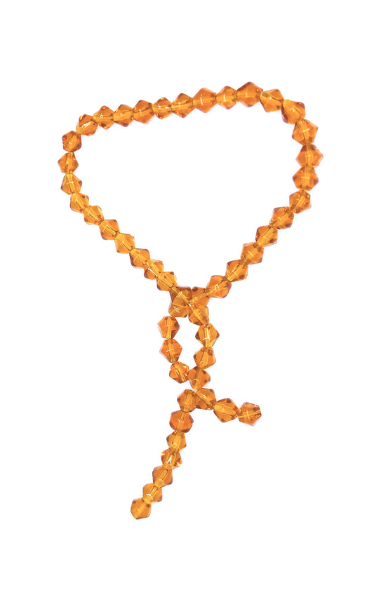 Topaze transparente / perles de verre toupie à facettes marron, brin de 6 mm - 13 pouces