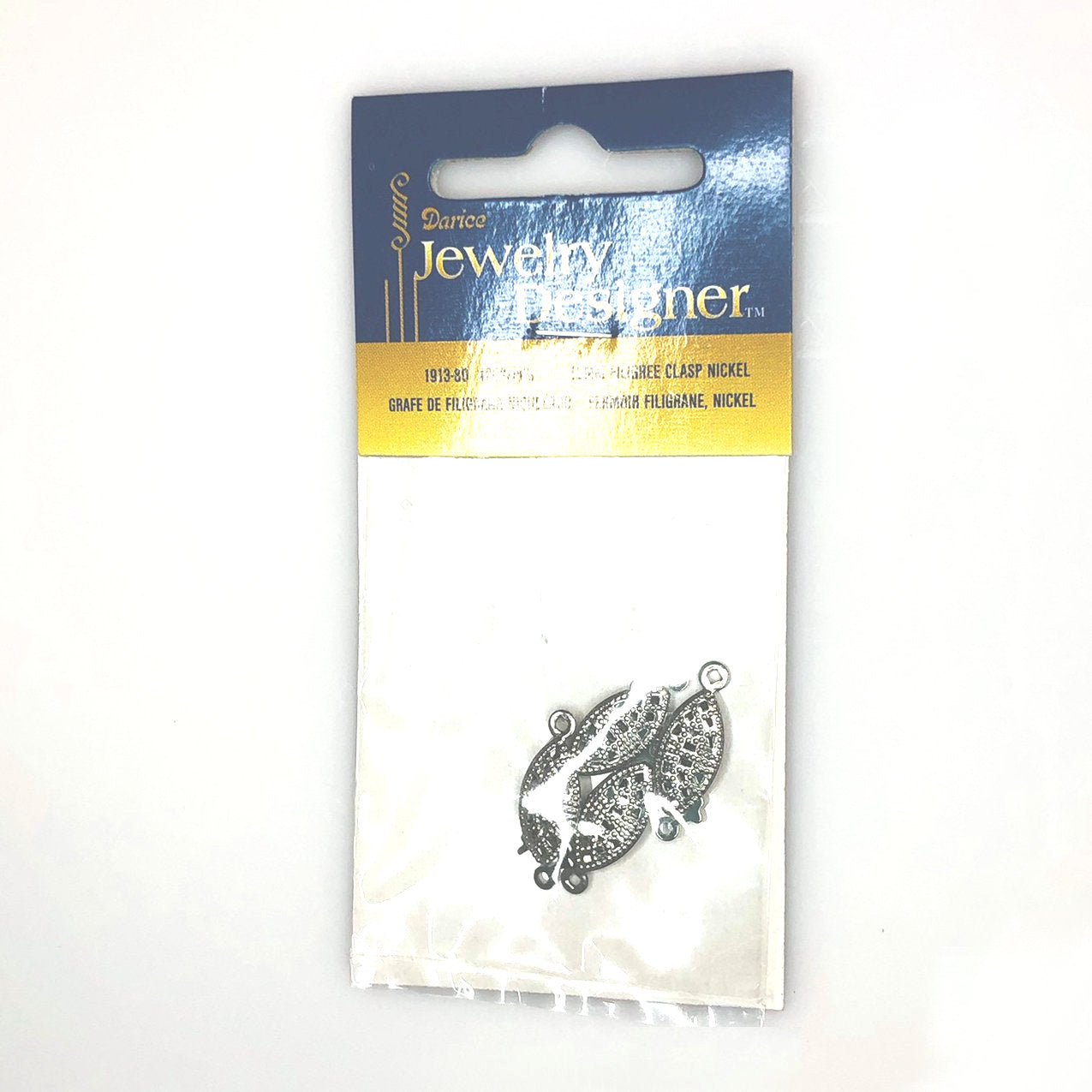 Darice Jewelry Designer Niklová filigránová spona, 15 mm - 4 spony
