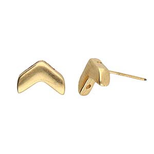 Boucles d'oreilles Cymbal™ Ganema Chevron - 11,2 x 7,3 mm - Plaqué laiton antique, plaqué or 24 carats ou plaqué argent antique - 1 paire