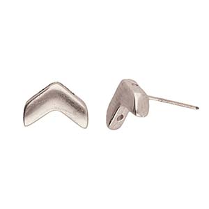 Boucles d'oreilles Cymbal™ Ganema Chevron - 11,2 x 7,3 mm - Plaqué laiton antique, plaqué or 24 carats ou plaqué argent antique - 1 paire