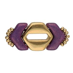 Perle de connecteur Chevron Cymbal™ Sikamia, 12,5 x 11,2 mm - Plaqué laiton antique, plaqué or 24 carats, plaqué or rose ou plaqué argent antique - 2 connecteurs