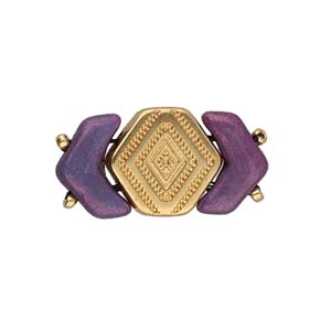 Cymbal™ Perles de connecteur Malliadiko Chevron, 9,5 x 11,2 mm - Plaqué laiton antique, plaqué or 24 carats ou plaqué argent antique - 2 connecteurs