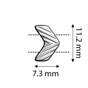 Cymbal™ Avessalos Chevron Bead Substitutes™, 7,3 x 11,2 mm - Plaqué laiton antique, plaqué or 24 carats, plaqué or rose ou plaqué argent antique - 2 pièces