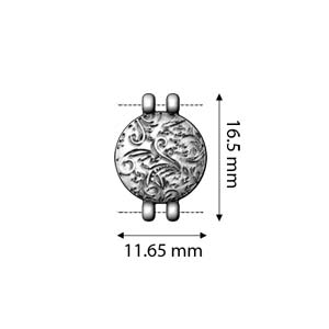 Perles de connecteur Cymbal™ Pithari II 11/0 Delica (DB), 11,65 x 16,5 mm - Plaqué laiton antique, plaqué or 24 carats ou plaqué argent antique - 2 connecteurs