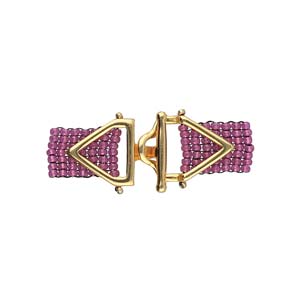 Fermoir à bascule Cymbal™ Samaria 11/0, 36,6 x 17,2 mm - Plaqué laiton antique, plaqué or 24 carats ou plaqué argent antique - 1 fermoir