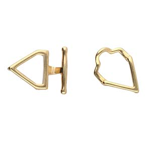 Fermoir à bascule Cymbal™ Samaria 11/0, 36,6 x 17,2 mm - Plaqué laiton antique, plaqué or 24 carats ou plaqué argent antique - 1 fermoir