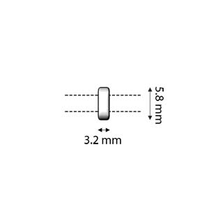 Cymbal™ Vai 8/0 Bead Substitutes™, 3,2 x 5,8 mm - Plaqué laiton antique, plaqué or 24 carats ou plaqué argent antique - 2 perles