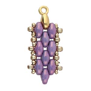 Cymbal™ Vourkoti Superduo Bead Endings™, 3,3 X 8 mm - Plaqué laiton antique, plaqué or 24 carats ou plaqué argent antique - 1 paire