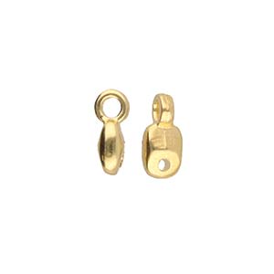 Cymbal™ Vourkoti Superduo Bead Endings™, 3,3 X 8 mm - Plaqué laiton antique, plaqué or 24 carats ou plaqué argent antique - 1 paire