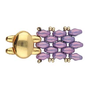 Cymbal™ Kypri II Superduo Magnetic Clasp, 13.4 x 10.4 mm - Antique Brass Plated, 24K Gold Plated or Antique Silver Plated - 1 Clasp