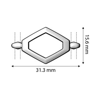 Perles de connecteur Cymbal™ Kotroni Superduo, 31,3 x 15,6 mm - Plaqué laiton antique, plaqué or 24 carats ou plaqué argent antique - 2 connecteurs