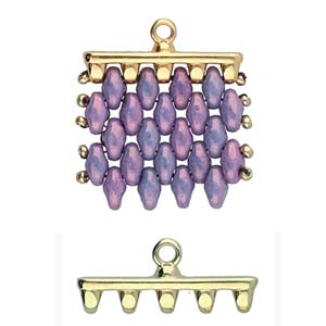 Cymbal™ Rozos V Superduo Bead Endings™, 19,6 x 8 mm - Plaqué laiton antique, plaqué or 24 carats ou plaqué argent antique - 1 paire