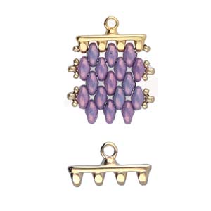 Cymbal™ Rozos IV Superduo Bead Endings™, 15.7 x 8.2 mm - Antique Brass Plated, 24K Gold Plated or Antique Silver Plated- 1 Pair