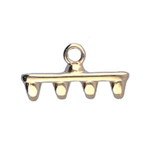 Cymbal™ Rozos IV Superduo Bead Endings™, 15.7 x 8.2 mm - Antique Brass Plated, 24K Gold Plated or Antique Silver Plated- 1 Pair