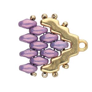 Cymbal™ Menites Superduo Bead Endings™, 15,7 x 9,4 mm - Plaqué laiton antique, plaqué or 24 carats ou plaqué argent antique - 1 paire