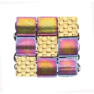 Cymbal™ Parasporos Tila Bead Substitutes™, 5 mm x 5 mm - Plaqué laiton antique, plaqué or 24 carats ou plaqué argent antique - 2 perles