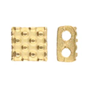 Cymbal™ Parasporos Tila Bead Substitutes™, 5 mm x 5 mm - Plaqué laiton antique, plaqué or 24 carats ou plaqué argent antique - 2 perles