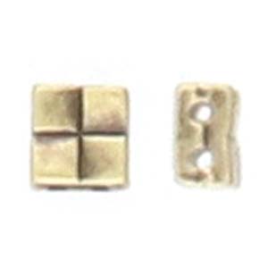 Cymbal™ Voutakos Tila Bead Substitute™, 5,0 x 5,0 mm - Plaqué laiton antique, plaqué or 24 carats ou plaqué argent antique - 2 perles