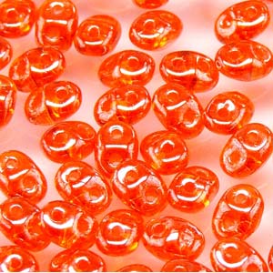 Matubo Superduo 2,5 x 5 mm 90030-14400 Perles Jacinthe / Orange Lustre - 5 ou 10 g