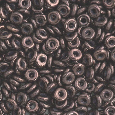 Czech O Beads 3.8 x 1 mm 23980-15726 Jet Lilac Vega (Circle, Zero, Donut) - 5 or 10 gm